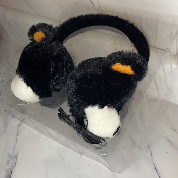 NWT Kids Plush Teddy Bear Wired Headphones – 3.5mm Jack - Black - Picture 4 of 8